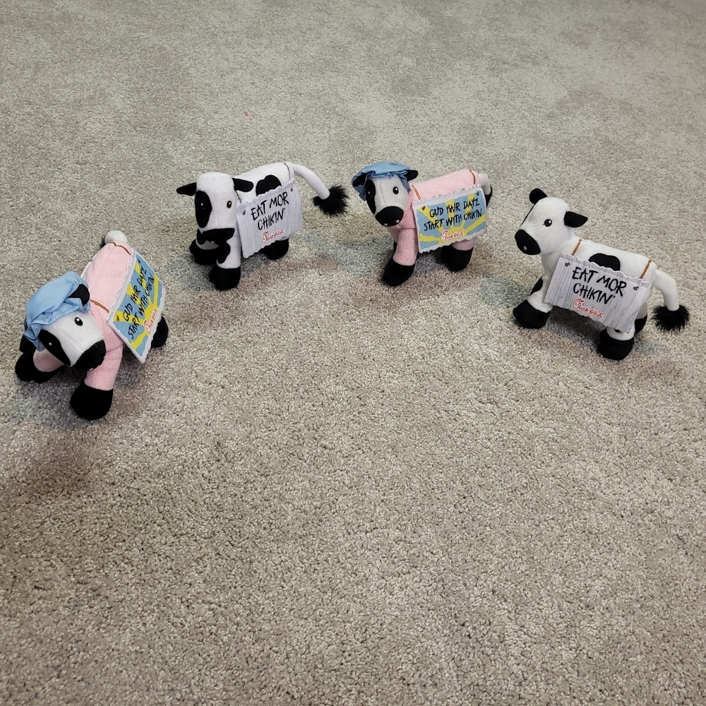 Chick-Fil-A 2016 & 2017 Plush Cow Collection Bundle Of 4